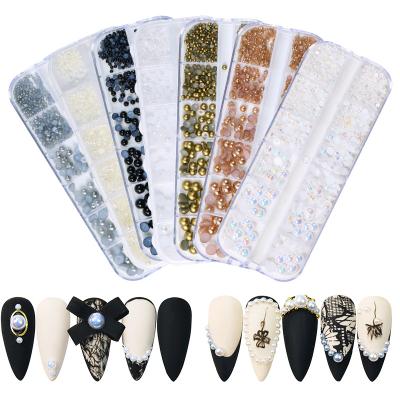 China 3D/Professional 3D Round Jewelry Nail Bead Art Decoration Flash Nail Luxury Nail Salon for sale