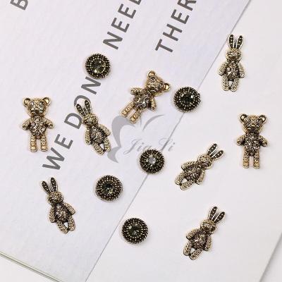 China New Metal Alloy Metal Nails Decoration Cartoon Rabbit Character Nail Art Accessories 3d Charms Diy Nail Art Desig for sale