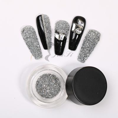 China Silver Acrylic Glass Instant Reflective Nail Art Diamond Rhinestones Powder DIY Manicure Premium Glitter Crystals for sale