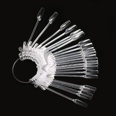 China NAIL 24pc Tips Oval Acrylic Almond Clear Helix Shaped Nail Tool Kit for sale