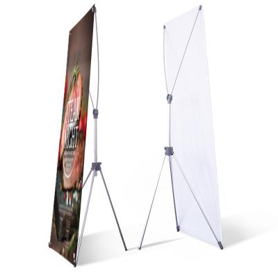 China Indoor Outdoor Advertising Display Custom Graphic Single Side 60*160/80*180cm X Type Banner Stand With Tripod Signage Stand Foldable Trade Show Display for sale