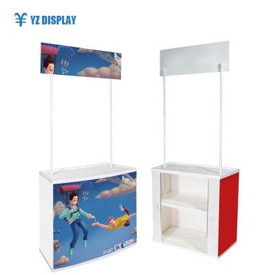 China Supermarkt demo table promotion aluminum foldable counter table for sale