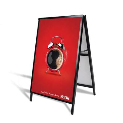 China interior & Iron Able Outdoor Outdoor Fold Display Sign A Frame Poster Stand Cafe Menu Board for sale