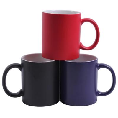 China Sustainable Round Handle Design Your Own Color Changing Magic Sublimation Ceramic Mugs for sale