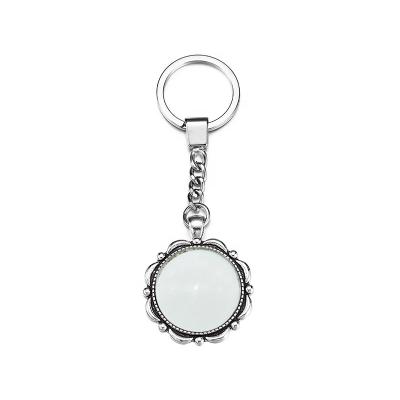 China Sublimation Fashion Blank Metal Photo Key Chain For Souvenir , 3D Glass Key Chain for sale