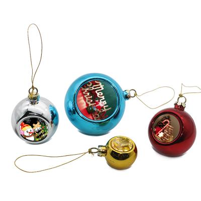 China Christmas Deoration Sublimation Colorful Plastic Ornament With Aluminum Metal Plate Christmas for sale