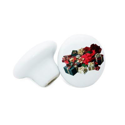 China Europe and America Sublimation Drawer Knobs Round Shape Sublimation Ceramic Drawer Knob for sale