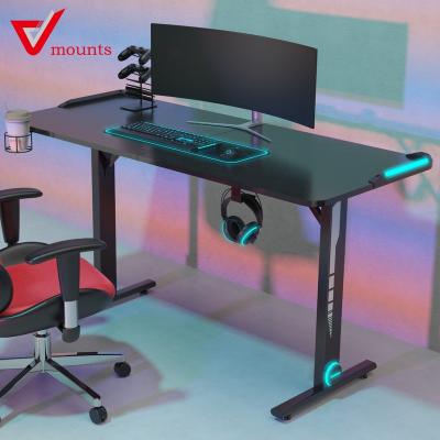 China Simple V-mount Style Home Furniture Gaming Desk Convertible With Customizable Stickers for sale