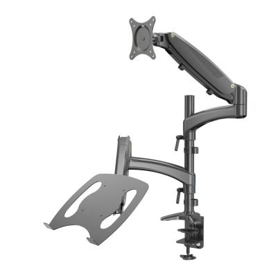 China Ergonomic Desktop V-Mounts Laptop Mount And Monitor Combo Bracket for sale