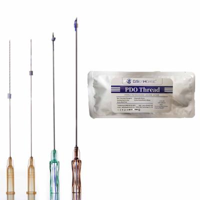 China Easy to use pdo barbed wire 19g100mm needle pdo wire lift Korea 4d tooth collagen suture sharp absorble wire for sale