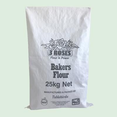 China EGP Factory 100% Shandong New Raw Material White Rice PP Woven Sack Moisture Proof Bag 50kg for sale