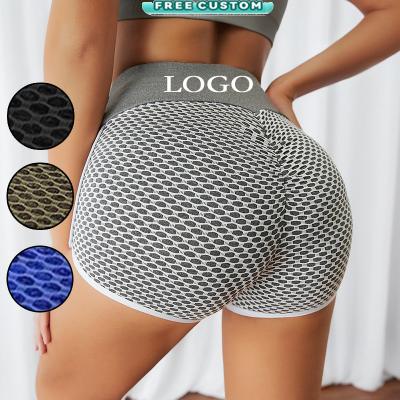 China Logo Custom Nets Plaid Ladies QUICK DRY Free Sports Running Women Gym Yoga Cycling Seamless Shorts for sale