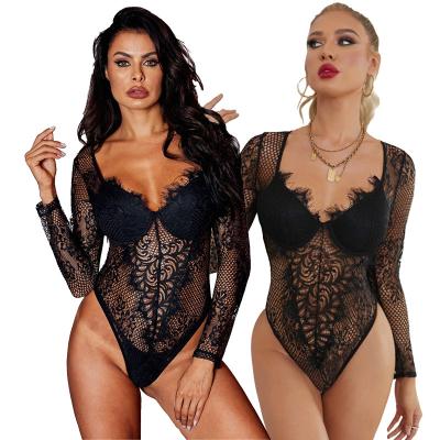 China Inner One Piece Ropa Mujer Teddies Bodysuits Lingerie Lace Up Sexy Lingerie Women Bodysuits for sale