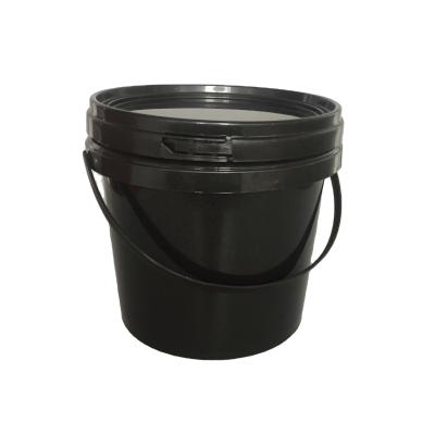 China Eco - Friendly Plastic Bucket Black Plastic Bucket With Lid And Handle 3Litre for sale