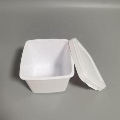 China Tear Off Design Square Plastic Bucket Container With Lid Blank For Ice Cream Food Pastry Block 800ml 0.8L for sale