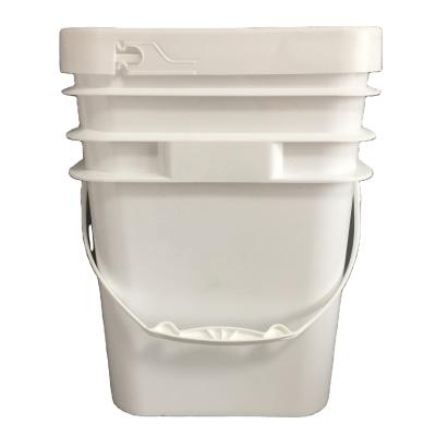 China Tear Off Design 25L Square Bucket Plastic Container With Lid Blank For Ice Cream Food Pastry Jam for sale