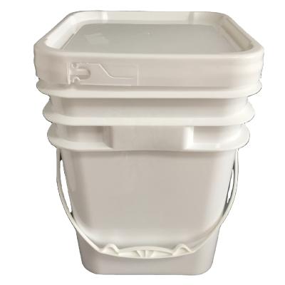 China Tear Off Design 20L Square Bucket Plastic Container With Lid Blank For Ice Cream Food Pastry Jam for sale