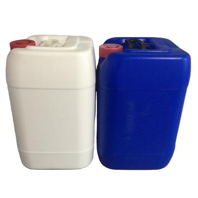 China Eco-friendly HDPE 25L ​​Blue Oil Bucket Plastic Container Square Drum for sale