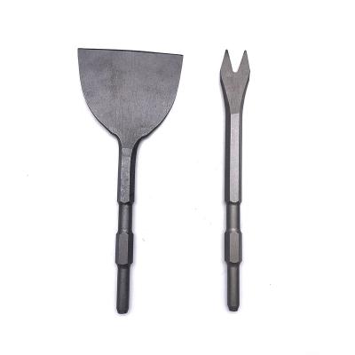 China Custom 40CR Chrome Vanadium Steel V Shape Drill Bits Flat Chisel Metal Drilling For Concrete And Stone Demolition Hammer Breaker for sale