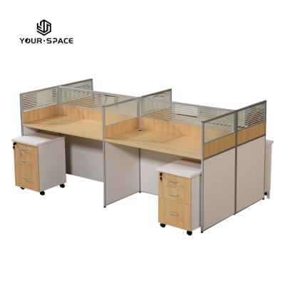 China Factory Wholesale Modern Manufacturer Modular Panel Used Desk L Shaped Compartment For 4 Person Call Center Workstation for sale