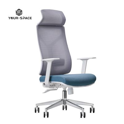 China Modern Adjustable High Back Executive Chair Best Ergonomic Mesh Office Chair (Height) With Headrest for sale