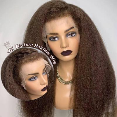 China Wholesale Body Wave Glueless Hd 360 Full Lace Hair 4b 4c Textured Short Curly Natural Curly Hairline Wigs For Black Women for sale