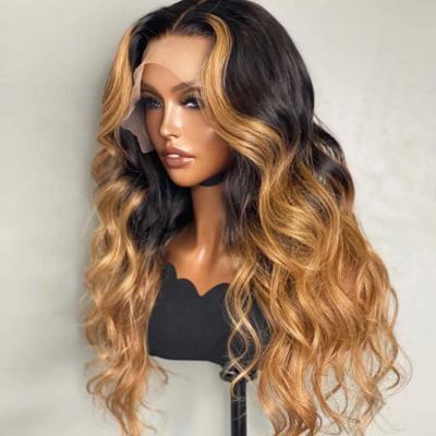 China HD Body Wave Highlight Wigs Hair Lace Front Shoulder Length Piano Color Bob Wig Highlight Body Wave Curly Bob Wig For Black Women for sale