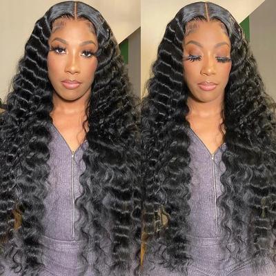 China Wholesale Raw Cambodian Deep Wave Eulisi Hair 200 Density Body Wave Hair 13x4 Wig 13x4 Lace Front Human Hair Wigs With Baby Hair for sale