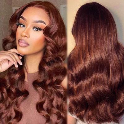 China Parrucca Capelli Umani Full Lace Wig 613 Cheap Blonde Reddish Brown Color Transparent Lace Frontal Wig Hair For Women for sale