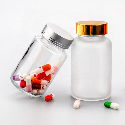 China Amber Health Care Pharmaceutical Bottle 30ml 60ml 100ml 120ml Glass Capsule Bottle With Plastic Screw Cap for sale