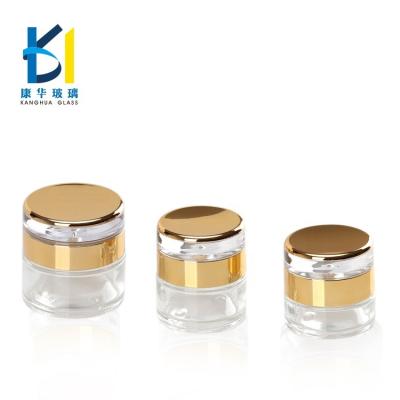 China Recyclable Material Luxury Cosmetic Packaging Jar 20g 30g 50g Glass Jar for sale