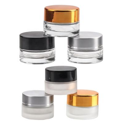 China Recyclable Material Cosmetic Luxury Packaging Glass Jar And Face Cream 20g 30g 50g Cap Logo Printing Available for sale