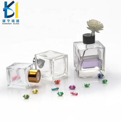 China Gift & 15ml Craft In 200ml Clear Flat Shoulder Square Glass Bottle for sale