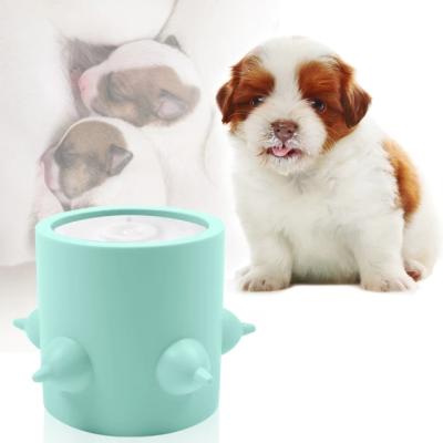 China Amazon Hit Silicone Pet Bowl Milk Bubble Viable Puppies Feeder 4 Multi Nipples Feeding For Puppies Baby Cats Milk Feeder for sale