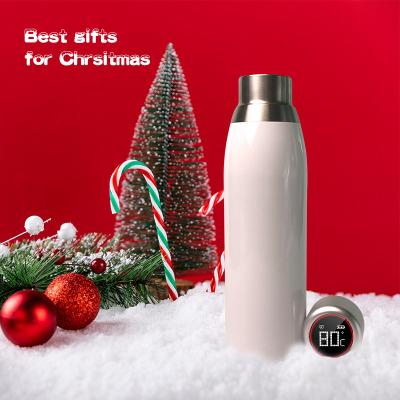 China Sustainable Outdoor Aluminum Stainless Steel Double Wall Cover Insulation Luxury Smart Water Bottle for sale