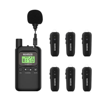 China New ABS UHF Museum Voice Transmission Scenic ABS 1 Transmitter with 2 Receiver Wireless Tour Guide System for sale