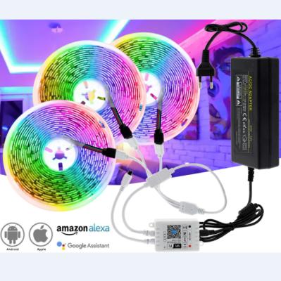 China Hotel 300 360 Smart 180LEDs 6.5ft 2m 2000LM 24V SMD5050 SMD2835 RGB RGBW WiFi Strip App Controlled AS Tuya Smart LED Strip for sale