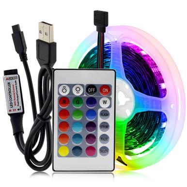 China Hotel 24 Key USB 5V 2835rgb Battery Box Suite Led TV Led With Christmas Decoration Colorful Led Strip for sale