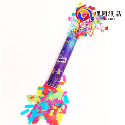 China Festival Decoration Launcher Custom Handheld Biodegradable Kind Reveal Powder Foil Popper Confetti Cannon for sale