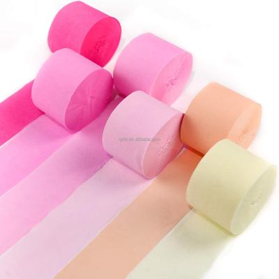 China Festival Macaron Color Crepe Paper Roll Party Crepe Flame For Backdrop Decoration for sale