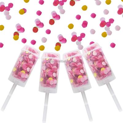 China Luxury Colorful Party Confetti Plastic Push Pop Pop For Wedding And Birthday Party for sale