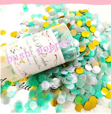 China Best Design Push Pop Tissue Paper Confetti Party Paper or Metallic Snap for sale