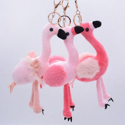 China Wholesale Promotion Wholesale OEM Cute Soft Cartoon Flamingo Doll Gifts Or Toys Keychains Pendant Plush For Children Kids for sale