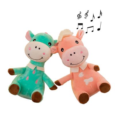 China Promotion Interactive Novelty Funny Gifts Or Electric Twist Dancing Singing Lighting Cactus Cow Function Plush Toys For Children for sale