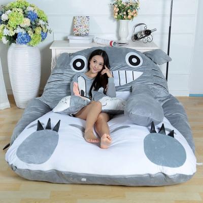 China Gifts or Promotion 2021 Hot Sale Small Kawaii OEM Drawstring Plush Bed with Totoro Sloth Teddy Bear Shark Unicorn for sale