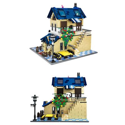 China Building Toy World Best Product Selling Creative Builder Set Beautiful Architectural Unique Villa Block Toy for sale