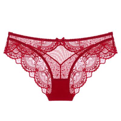 China New lace bow-knot panties ladies cute women's underwear ladies seamless t-part female back breathable sexy sheer waistband underwear for sale