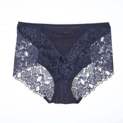 China Antibacterial sexy women's hollow pants set underwear lace seamless panties mid-rise women's comfortable panties for sale