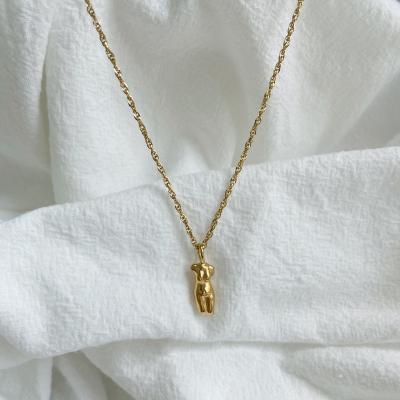 China CLASSIC 18K Gold Plated Creative Stainless Steel Face Number Necklace Simple Pendant Necklace Women Gift Tarnish Free Gold for sale