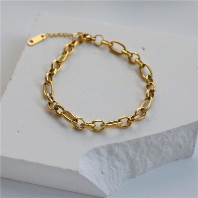 China Punk Simplicity For Women Non Tarnish Trendy Link Chain Bracelet Stainless Steel Bracelet for sale